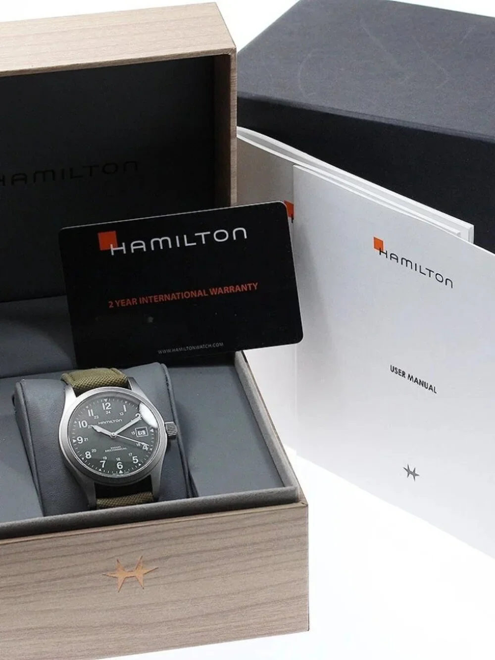 HAMILTON Khaki field mechanical H694390 green Dial Hand Winding Men's_971568